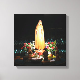 Notre Dame de Fatima Statue Toile Enveloppée Impri