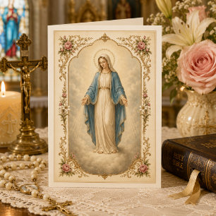 Notre-Dame de Grâce, carte de vœux catholique tout