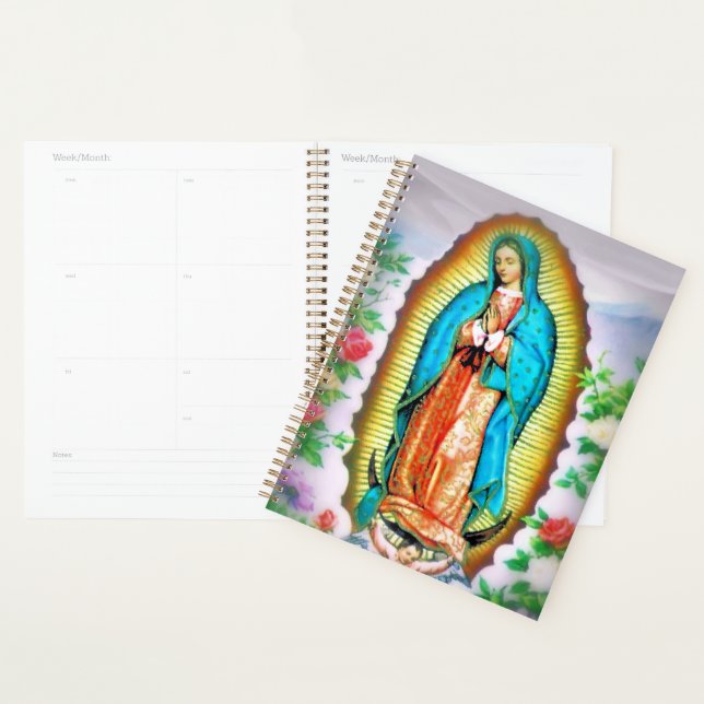 Notre-Dame de Guadalupe Floral avec prière (Devant avec enveloppe)
