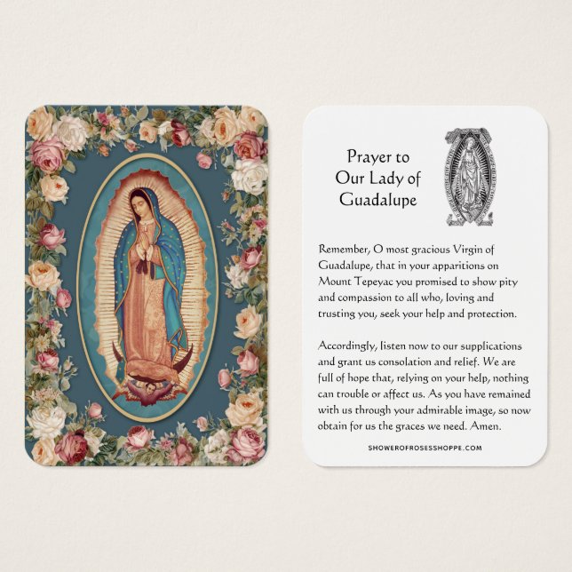 Notre-Dame de Guadalupe Prière Carte Sainte (Devant & derrière)