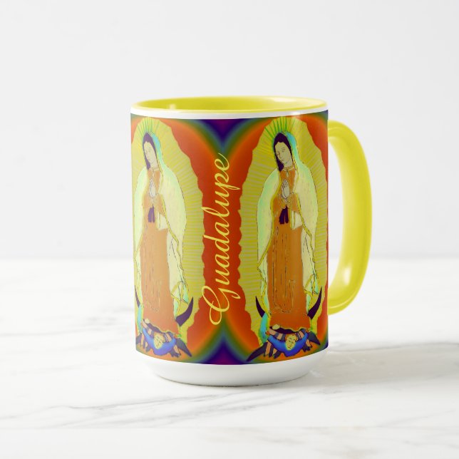 notre dame de guadalupe tasse à café à deux tons (Devant droit)