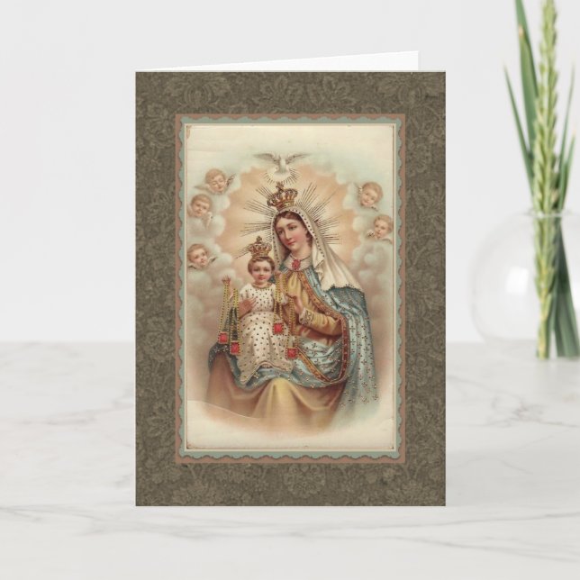 Notre Dame du Mont Carmel Baby Jesus Carte Scapula (Devant)