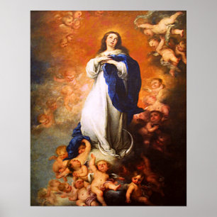 Notre Dame Vierge Marie Immaculée Poster du Coeur