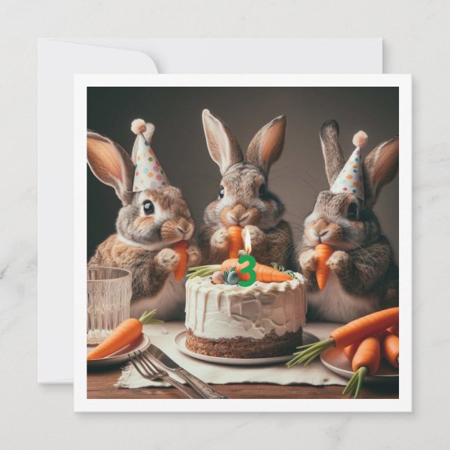 Notre drôle de lapin, invitation d'anniversaire de (Devant)