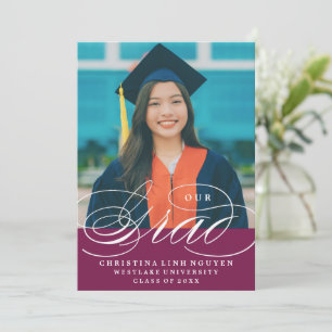 NOTRE ÉLÉGANT SCRIPT GRAD   CARTES D'INVITATION À 