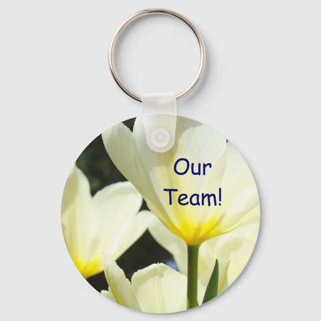 Notre équipe ! porte-clés Fleurs de tulipe blanche (Recto)