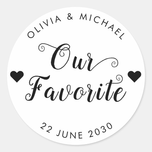 Notre Étiquette Mariée Favorite Groom Mariage Favo (Devant)