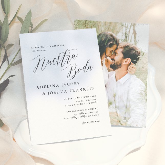 Notre Faire-Part de Mariage Calligraphie et Photo (Créateur téléchargé)