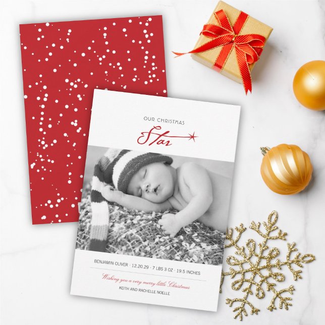 Notre Faire-part de naissance photo de Noël Star B (Créateur téléchargé)
