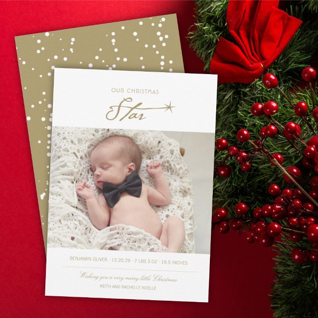 Notre Faire-part de naissance photo de Noël Star B (Créateur téléchargé)
