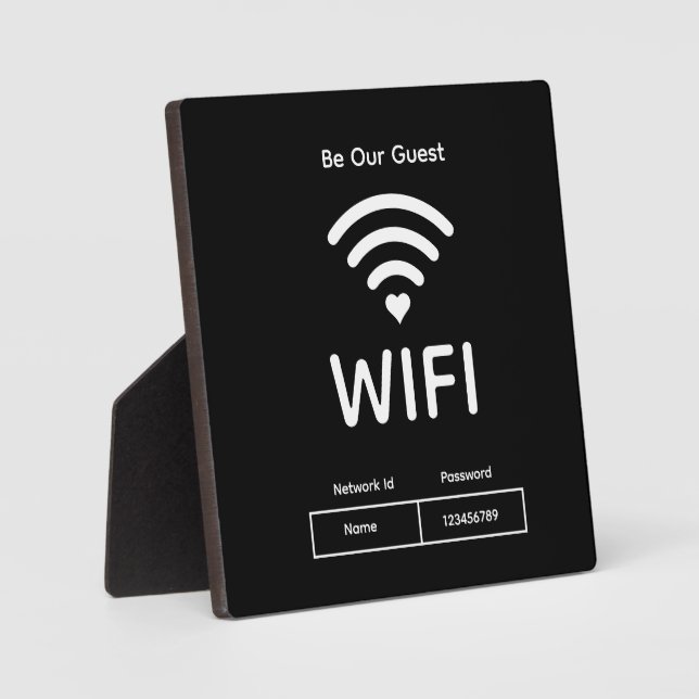 Notre Guest Wifi Mot de passe Tabletop Plaque avec (Recto)