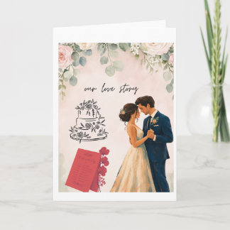 Notre histoire d'amour Élégante carte de mariage e