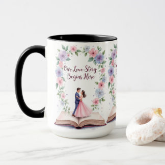 Notre histoire d'amour Mug de mariage floral