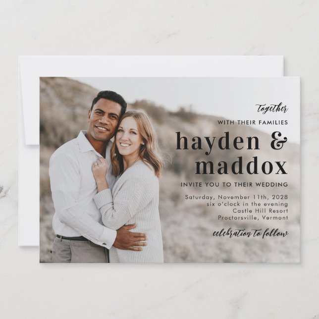 Notre instant Simple et élégant Faire-part de mari (Devant)