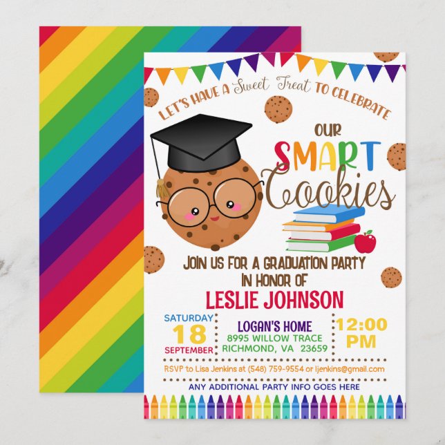 Notre Invitation de remise de diplômes Smart Cooki (Devant / Derrière)