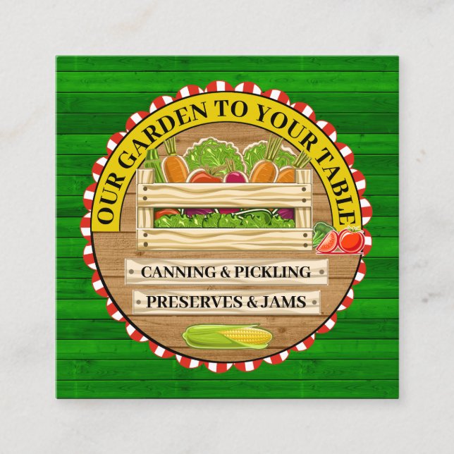 NOTRE JARDIN À VOTRE TABLE CARRÉ CARTE DE VISITE (Devant)