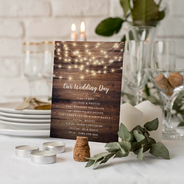 Notre Jour de Mariage | Programme avec Bois et Gui (Program Card Mock-up)