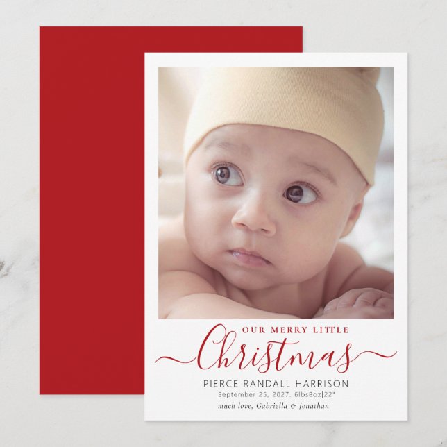Notre joyeux petit Faire-part de naissance de Noël (Devant / Derrière)