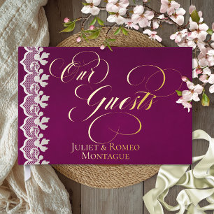 Notre Livre d'Or Our Guests Lace - Feuille de Prun
