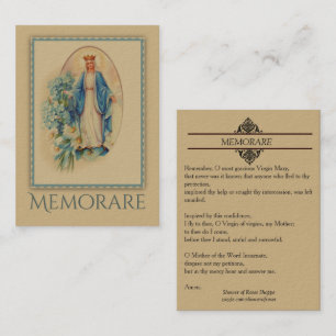 Notre Madame de carte sainte de Memorare de grâce