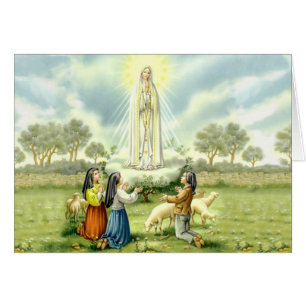Notre Madame de Fatima avec trois enfants