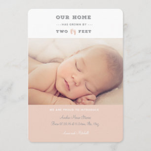Notre maison a grandi de deux pieds faire-part de