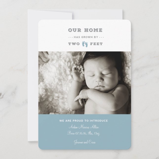 Notre maison a grandi de deux pieds faire-part de  (Devant)