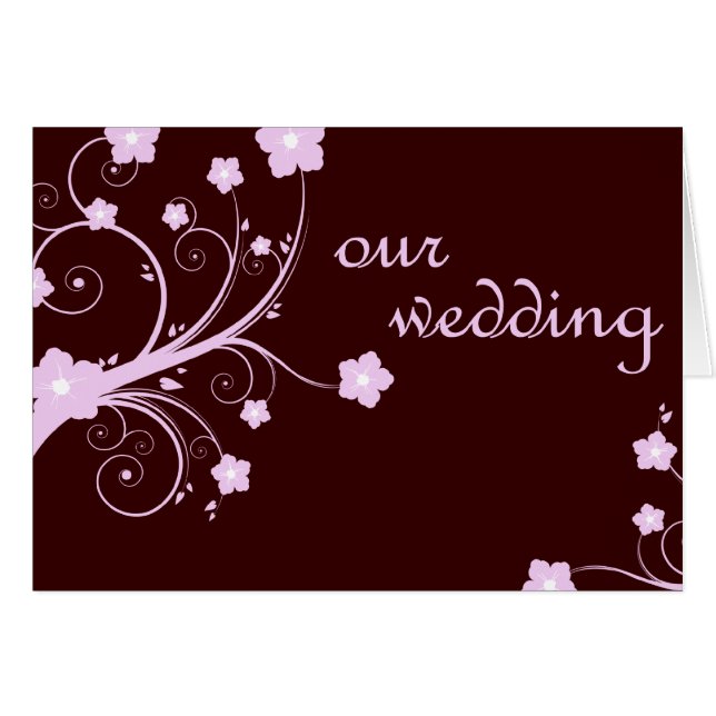Notre Mariage : Fleurs roses : (Devant horizontal)