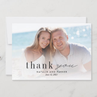 Notre Mariage photo d'amour Carte de remerciements