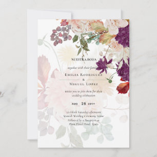 NOTRE MARIAGE Plum Fall Floral Mariage Espagnol