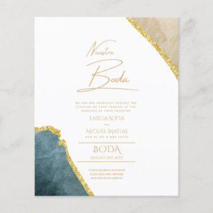 Notre Mariage Texte Or AGATE Invitation DE MARIAGE