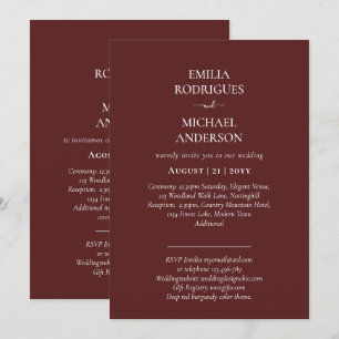 Notre Mariage Typographie Moderne INVITATION PLUSI