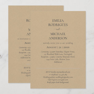 Notre Mariage Typographie Moderne INVITATION PLUSI