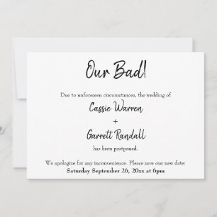 "Notre Mauvais !" Faire-part Mariage reporté
