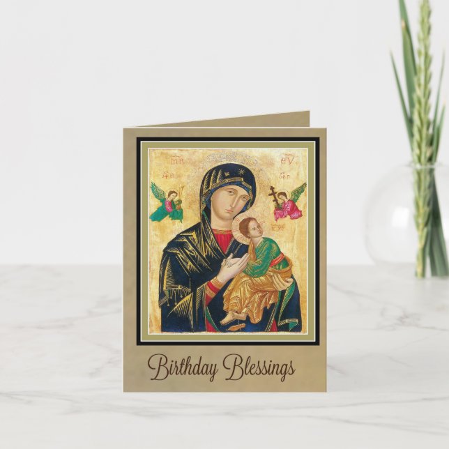 Notre Mère de Perpétuel Secours Carte d'anniversai (Devant)
