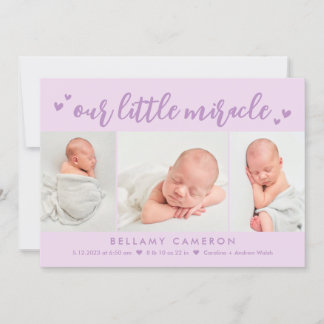 Notre Miracle Editable Color Baby Faire-part de na
