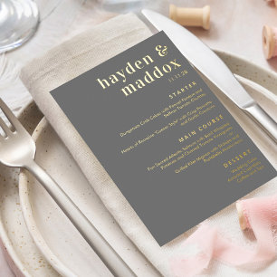 Notre Moment VRAI FOIL Moderne Mariage carte menu