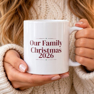Notre Noël en famille 2026 Mug drôle