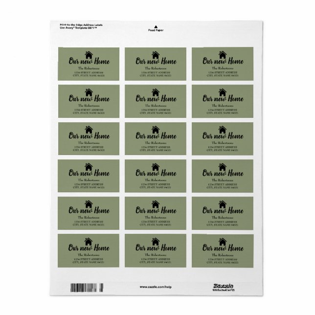 Notre nouveau Étiquette (Feuille entière)