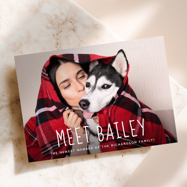 Notre nouveau faire-part simple de photo du chien (Créateur téléchargé)