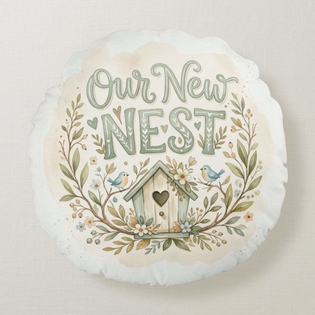 Notre nouveau nid Coussin Décoration de cadeau de  (Devant)