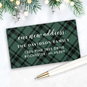 Notre nouvelle carte d'adresse Hunter Green Plaid