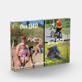 Notre papa meilleur papa 3 Photo Collage Bloc d'af