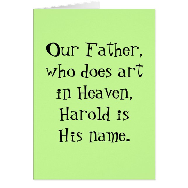 Notre père - carte d'art (Devant)
