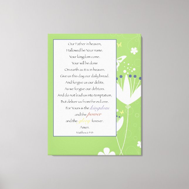 Notre Père dans le Ciel 11"x14" Toile enveloppée (Recto)