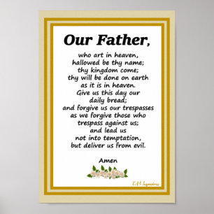 Notre Père Prière Matthieu 6:9-13 Affiche