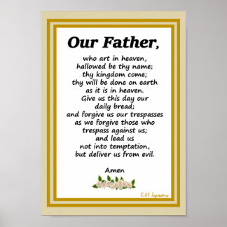 Notre Père Prière Matthieu 6:9-13 Affiche