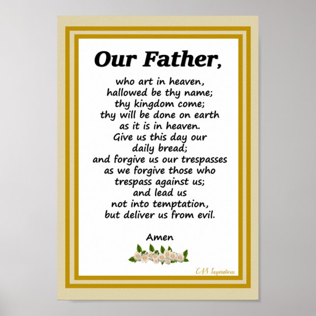 Notre Père Prière Matthieu 6:9-13 Affiche (Devant)