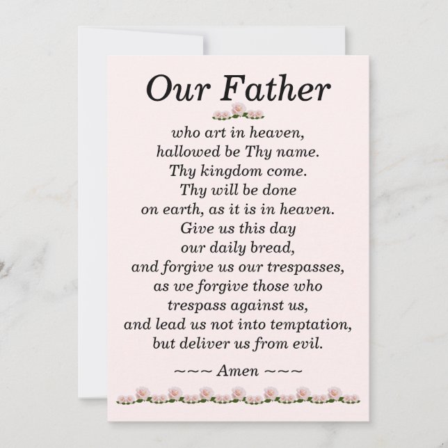 Notre Père Prière Matthieu 6:9-13 Carte (Devant)