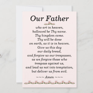 Notre Père Prière Matthieu 6:9-13 Carte
